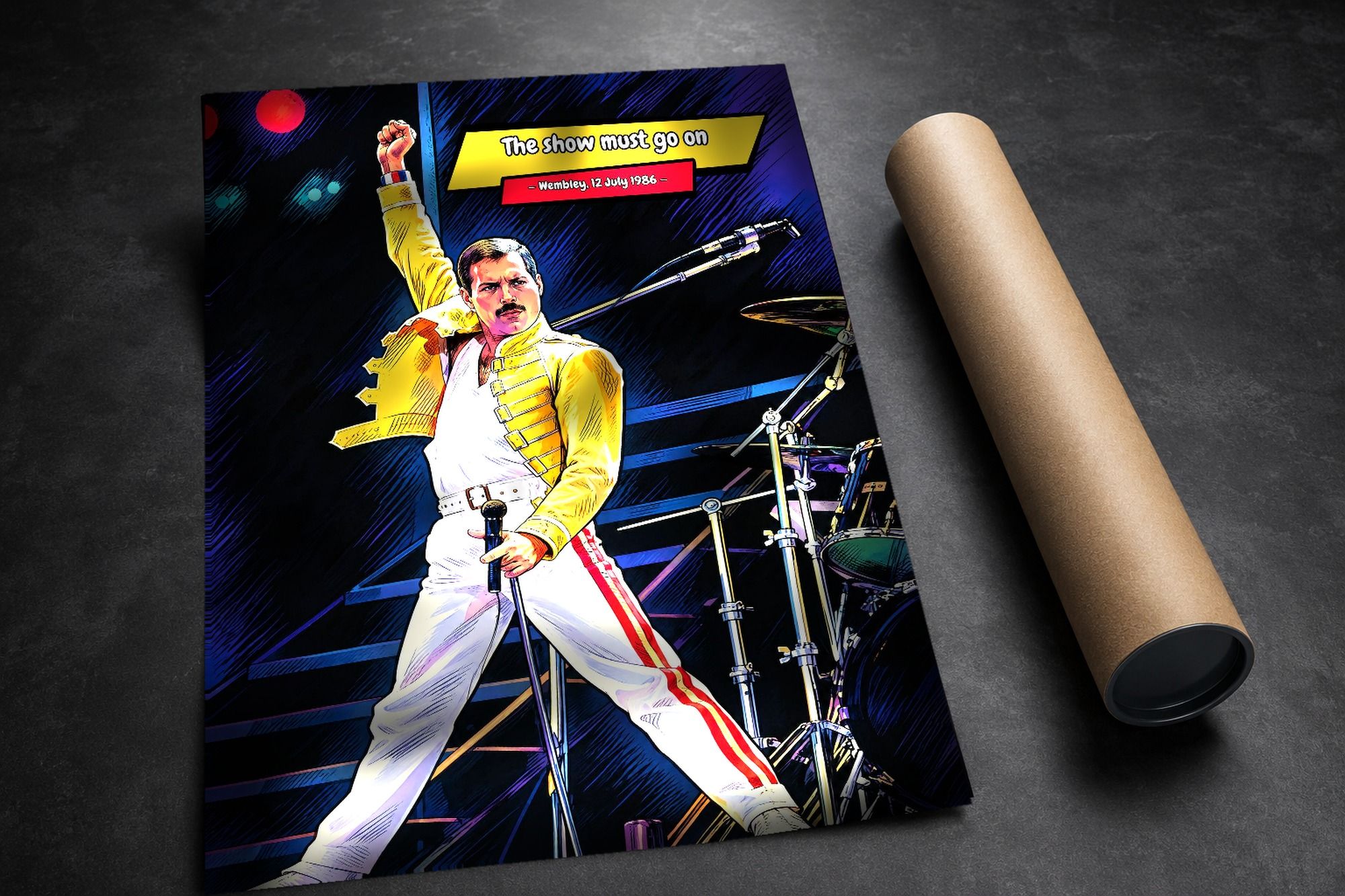Queen - Wembley '86 lifestyle mockup — Comic Strip Canvas