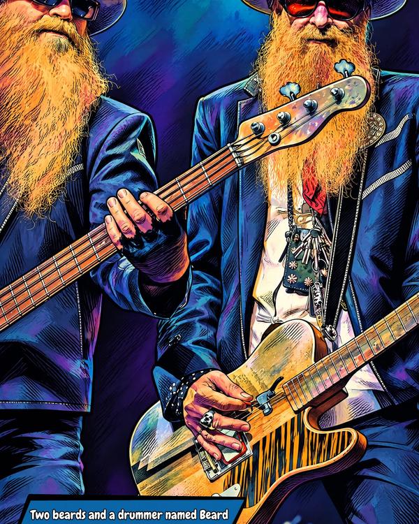 ZZ Top — Comic Strip Canvas