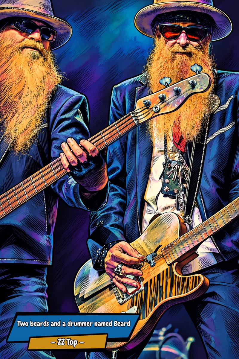 ZZ Top — Comic Strip Canvas