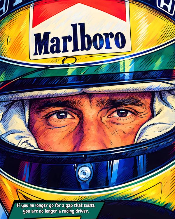 Ayrton Senna — Comic Strip Canvas