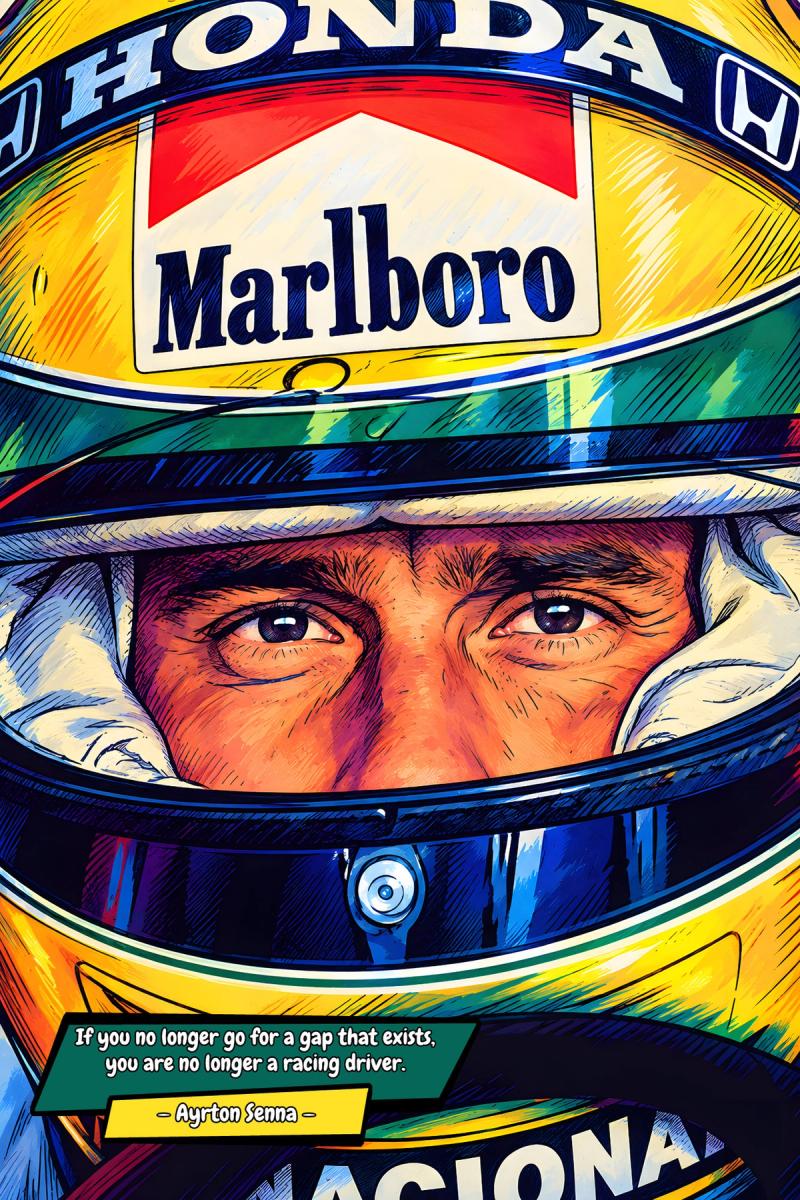 Ayrton Senna — Comic Strip Canvas