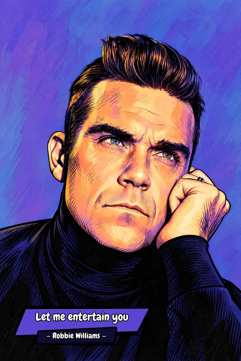 Robbie Williams — Comic Strip Canvas
