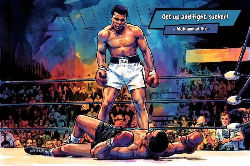 Ali vs Liston — Comic Strip Canvas