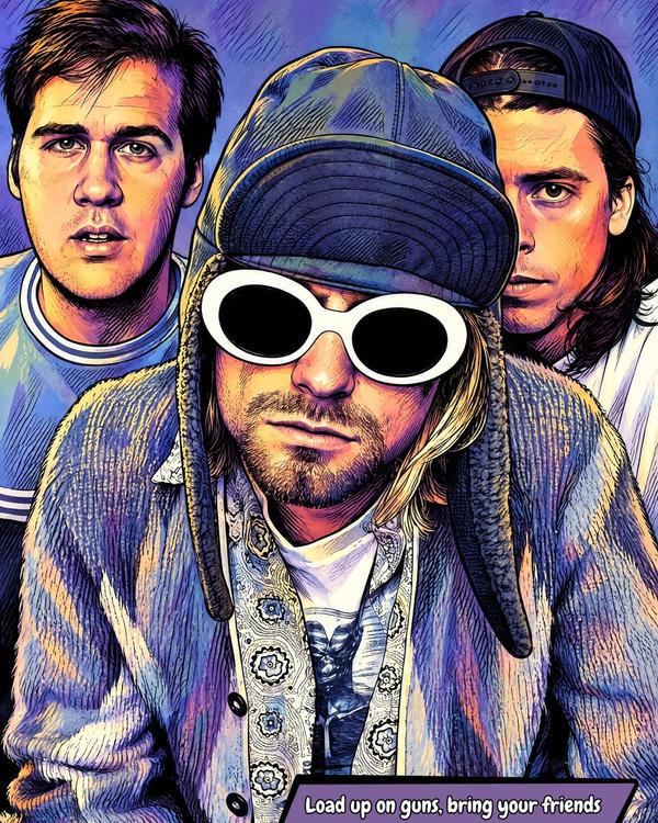 Nirvana — Comic Strip Canvas