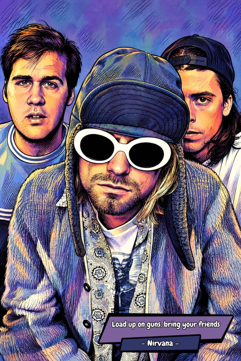 Nirvana — Comic Strip Canvas