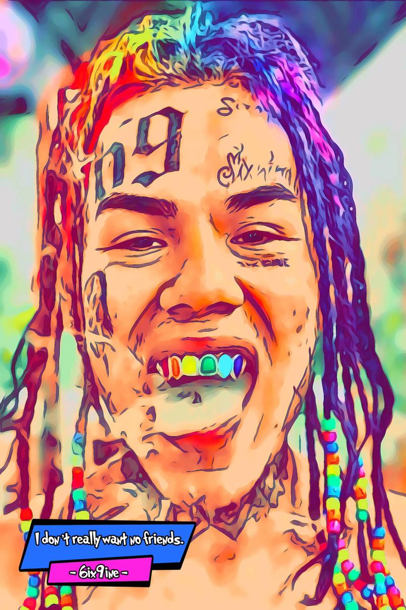 6ix9ine — Comic Strip Canvas
