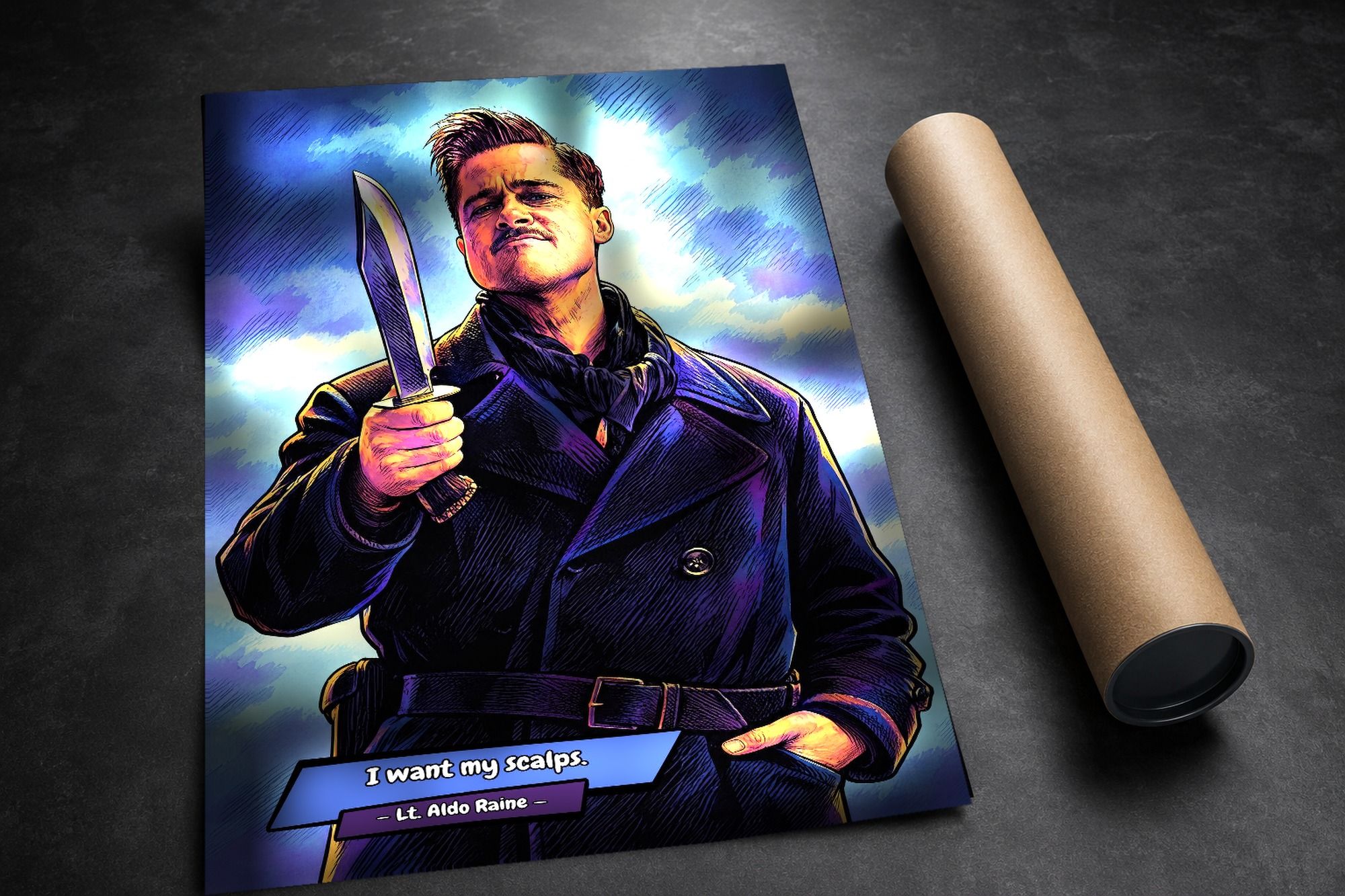 Inglourious Basterds lifestyle mockup — Comic Strip Canvas