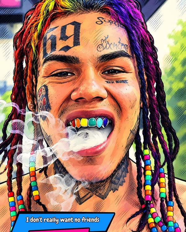 6ix9ine — Comic Strip Canvas