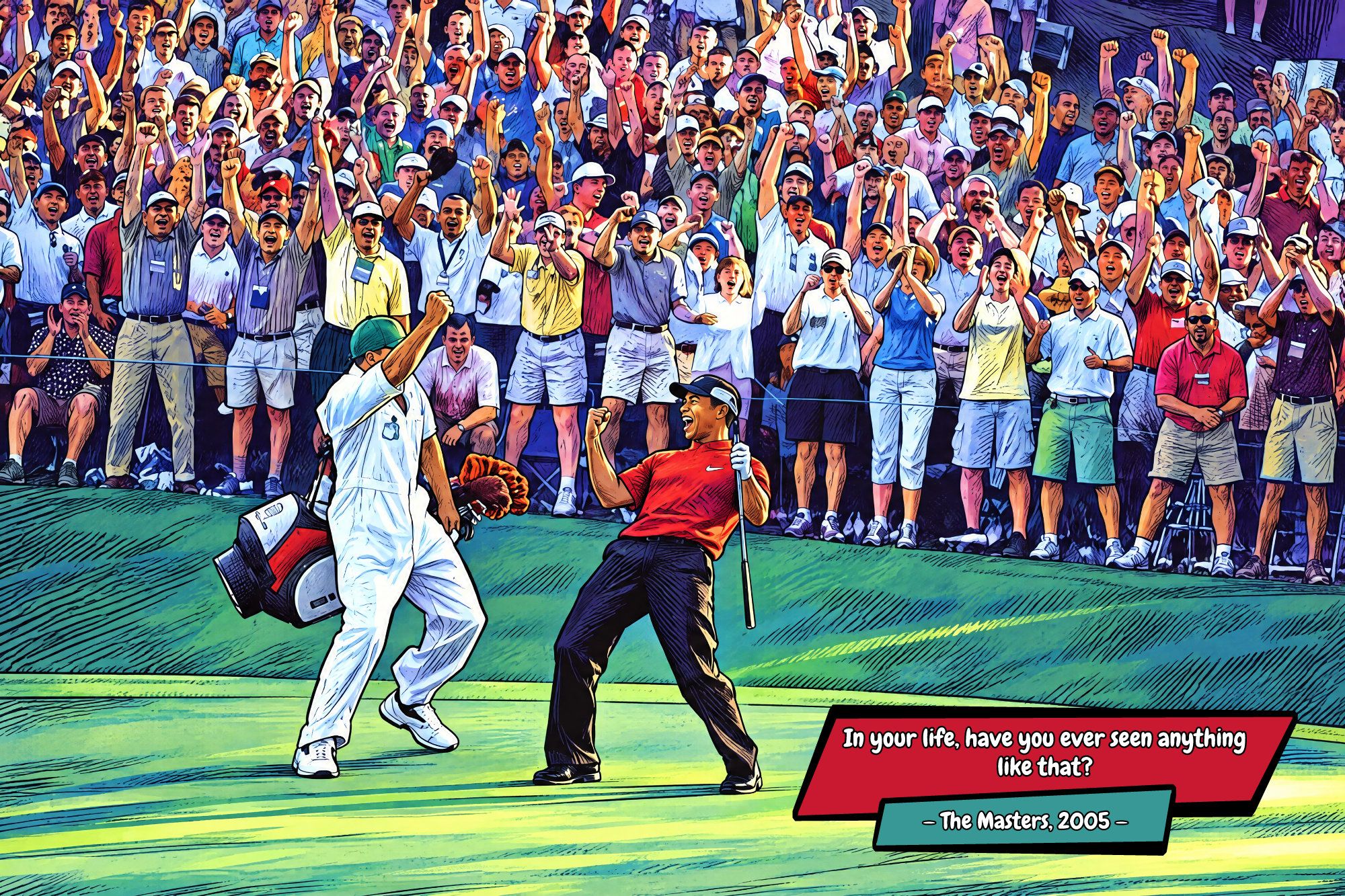 Tiger Woods — Comic Strip Canvas