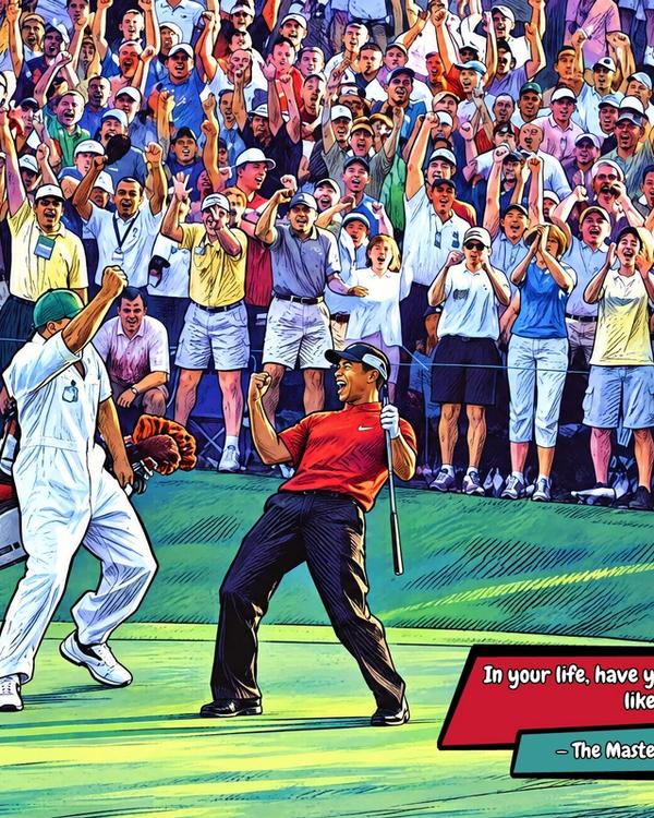 Tiger Woods — Comic Strip Canvas
