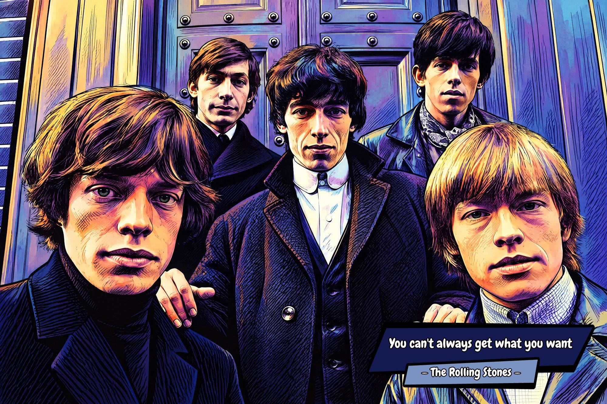 The Rolling Stones — Comic Strip Canvas