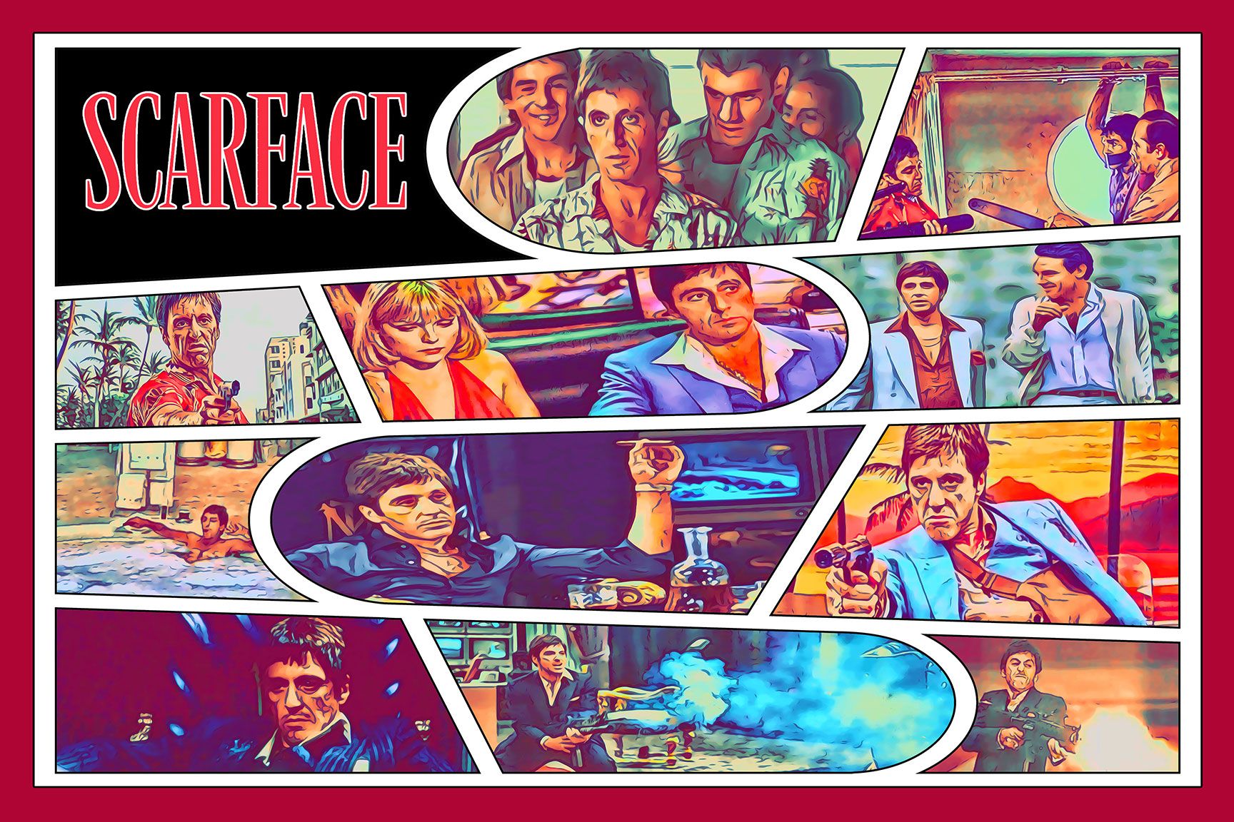 Scarface — Comic Strip Canvas