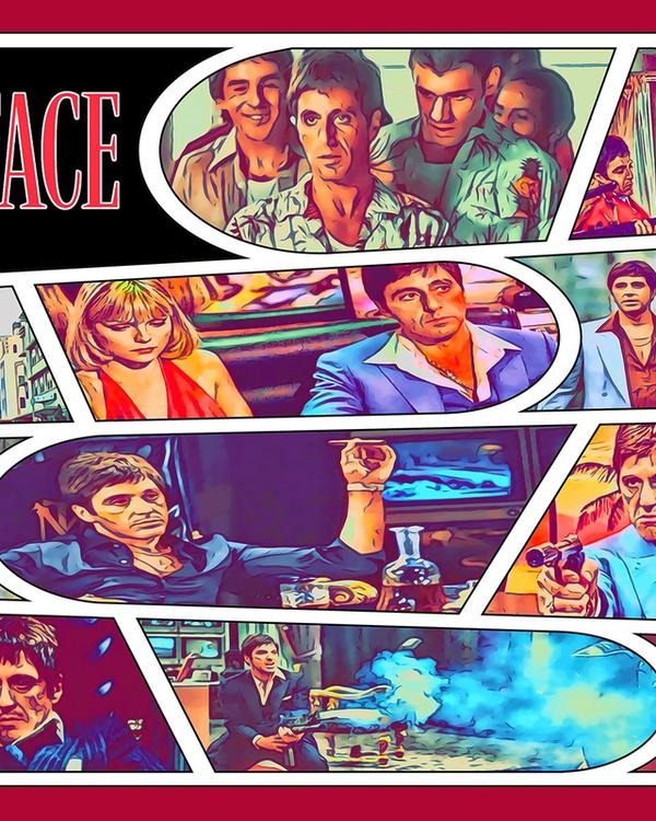 Scarface — Comic Strip Canvas