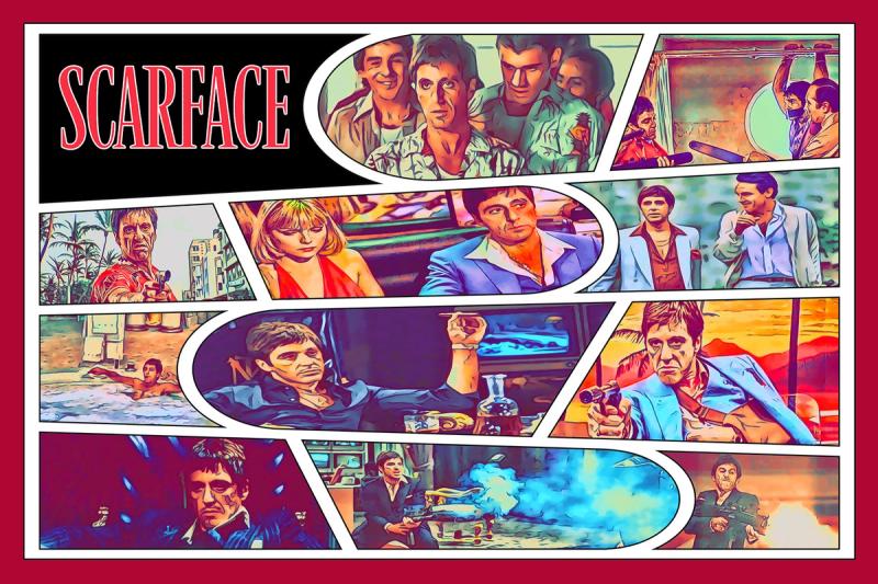 Scarface — Comic Strip Canvas