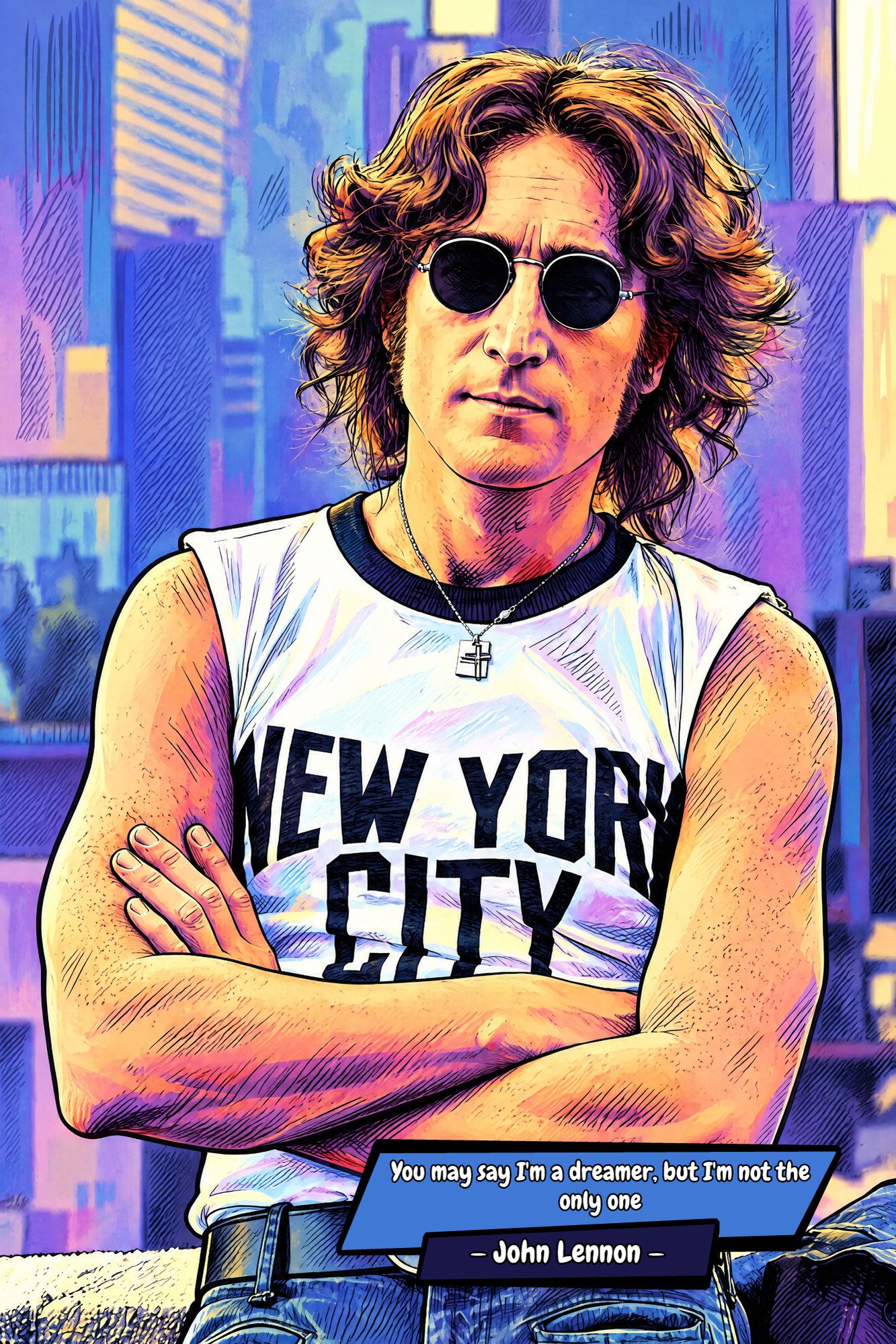John Lennon — Comic Strip Canvas