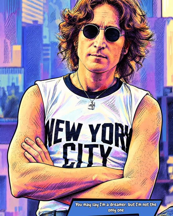 John Lennon — Comic Strip Canvas