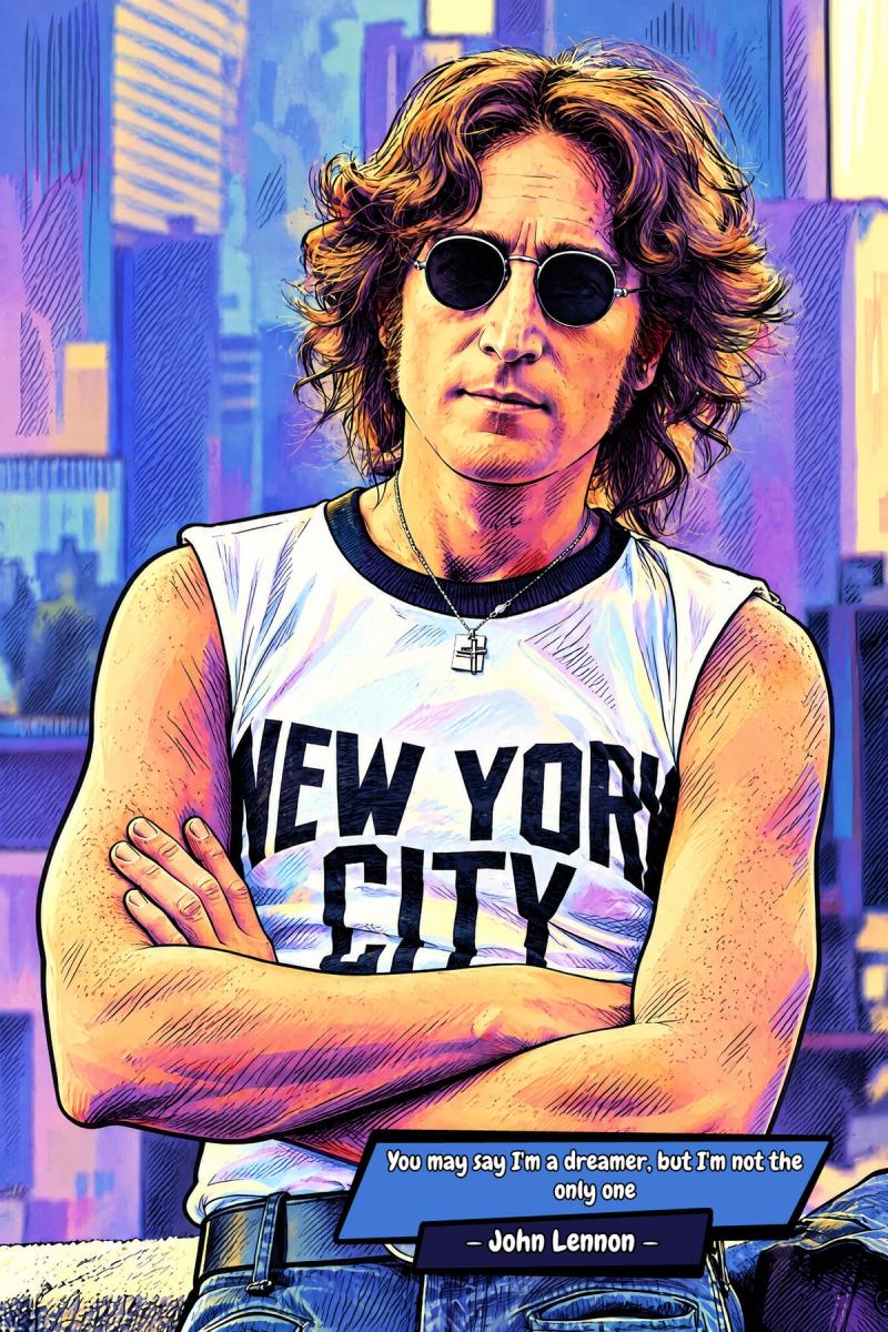 John Lennon — Comic Strip Canvas