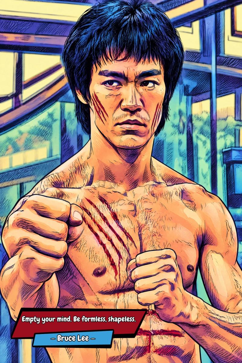 Bruce Lee — Comic Strip Canvas