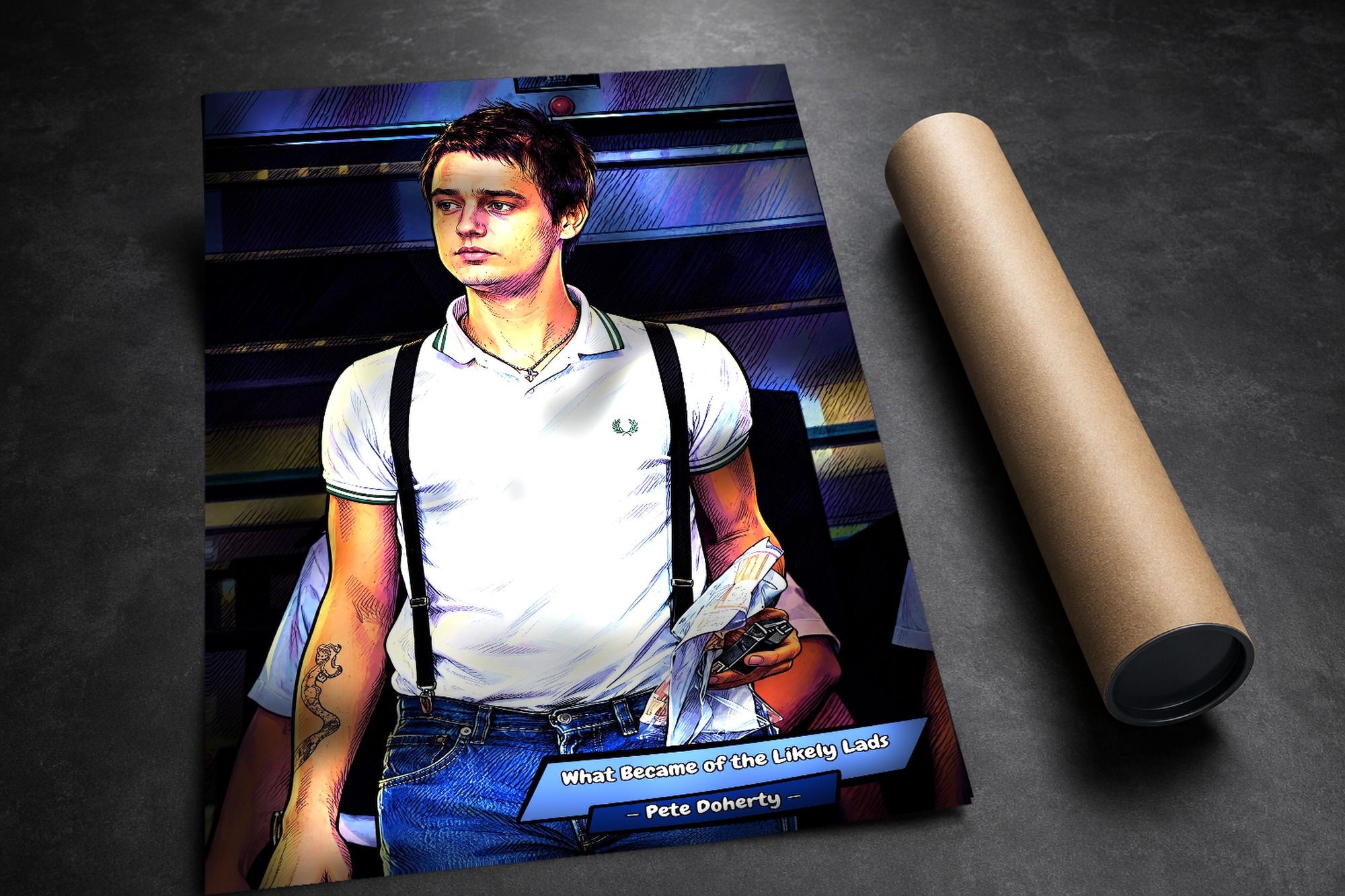 Pete Doherty lifestyle mockup — Comic Strip Canvas