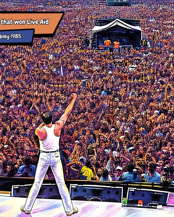 Queen - Live Aid — Comic Strip Canvas