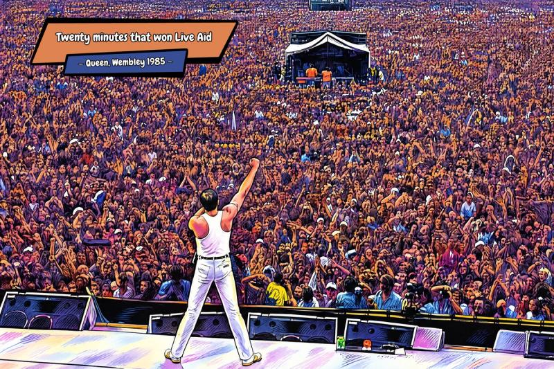 Queen - Live Aid — Comic Strip Canvas