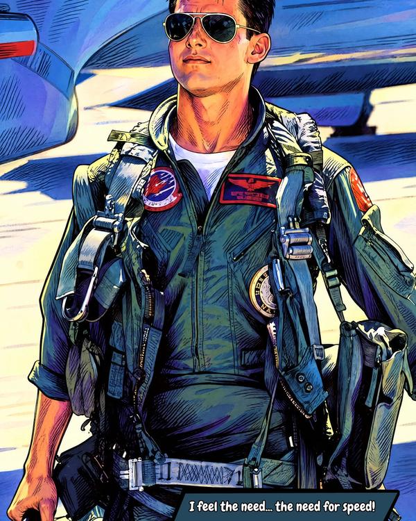 Top Gun — Comic Strip Canvas