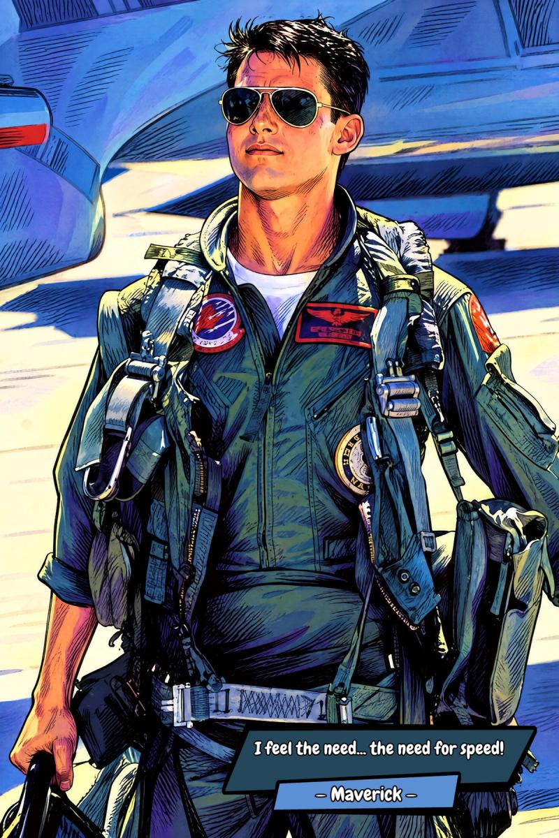 Top Gun — Comic Strip Canvas