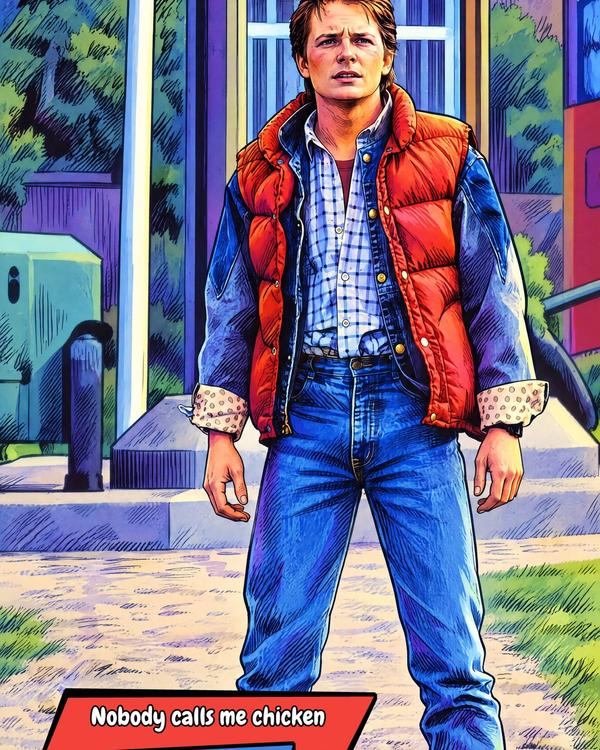 Marty McFly — Comic Strip Canvas