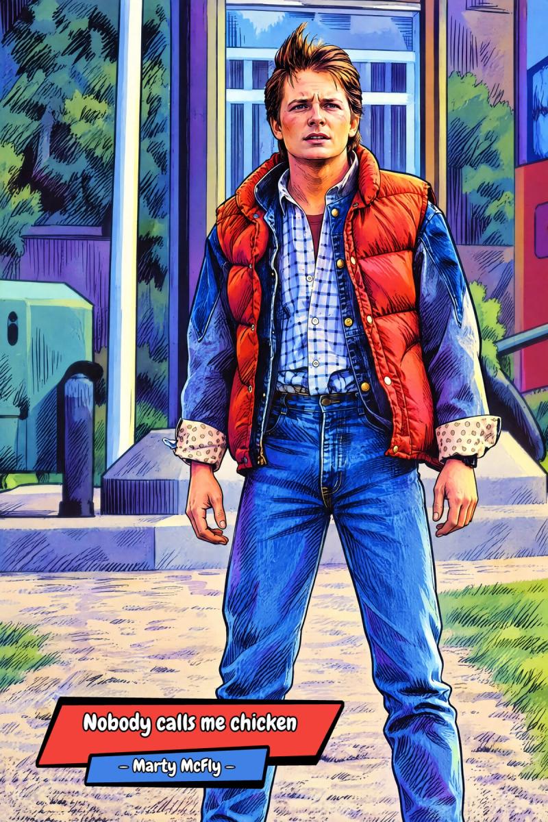 Marty McFly — Comic Strip Canvas