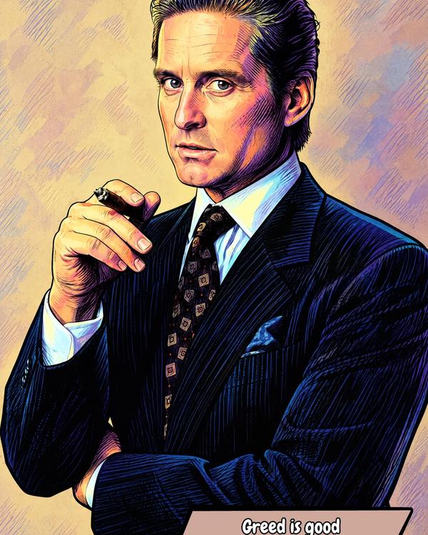 Gordon Gekko — Comic Strip Canvas