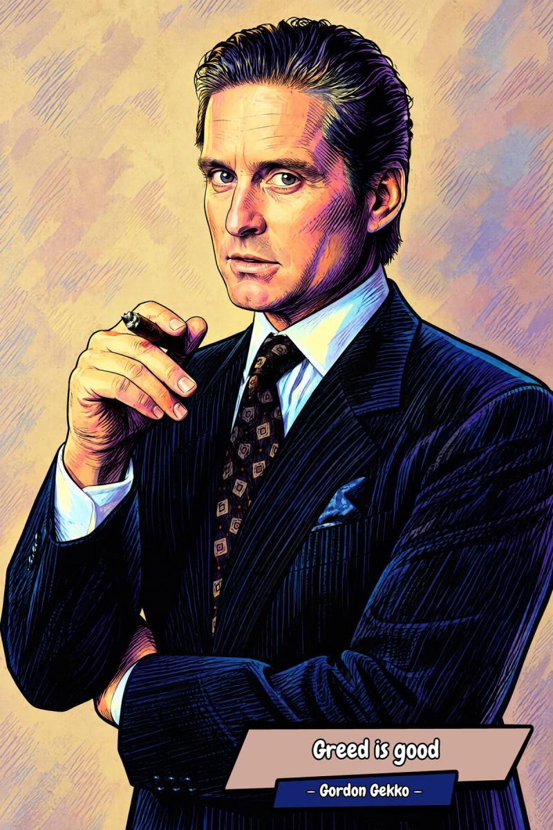 Gordon Gekko — Comic Strip Canvas