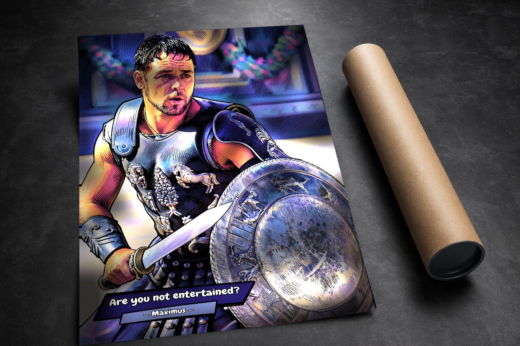 Gladiator lifestyle mockup — Comic Strip Canvas