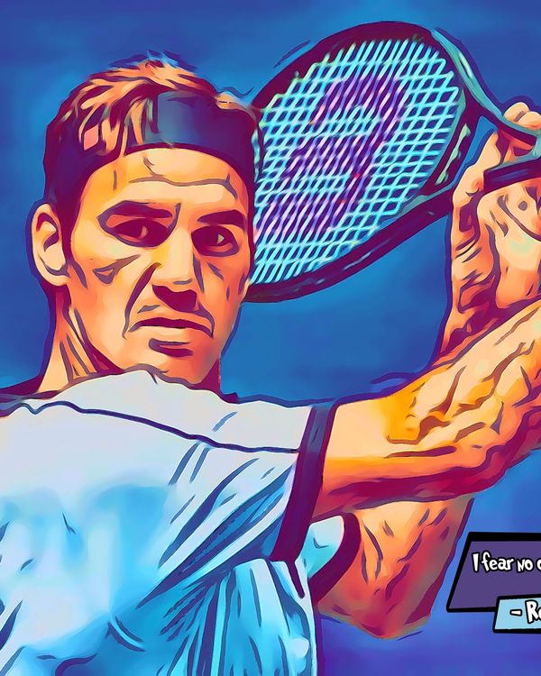 Roger Federer — Comic Strip Canvas