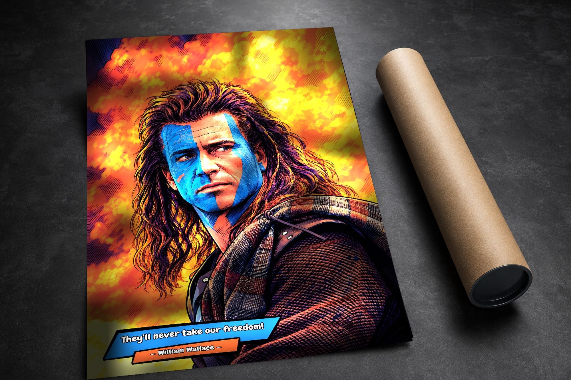Braveheart lifestyle mockup — Comic Strip Canvas
