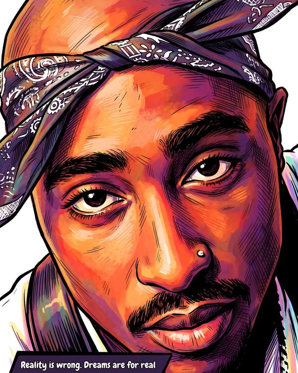 Tupac — Comic Strip Canvas