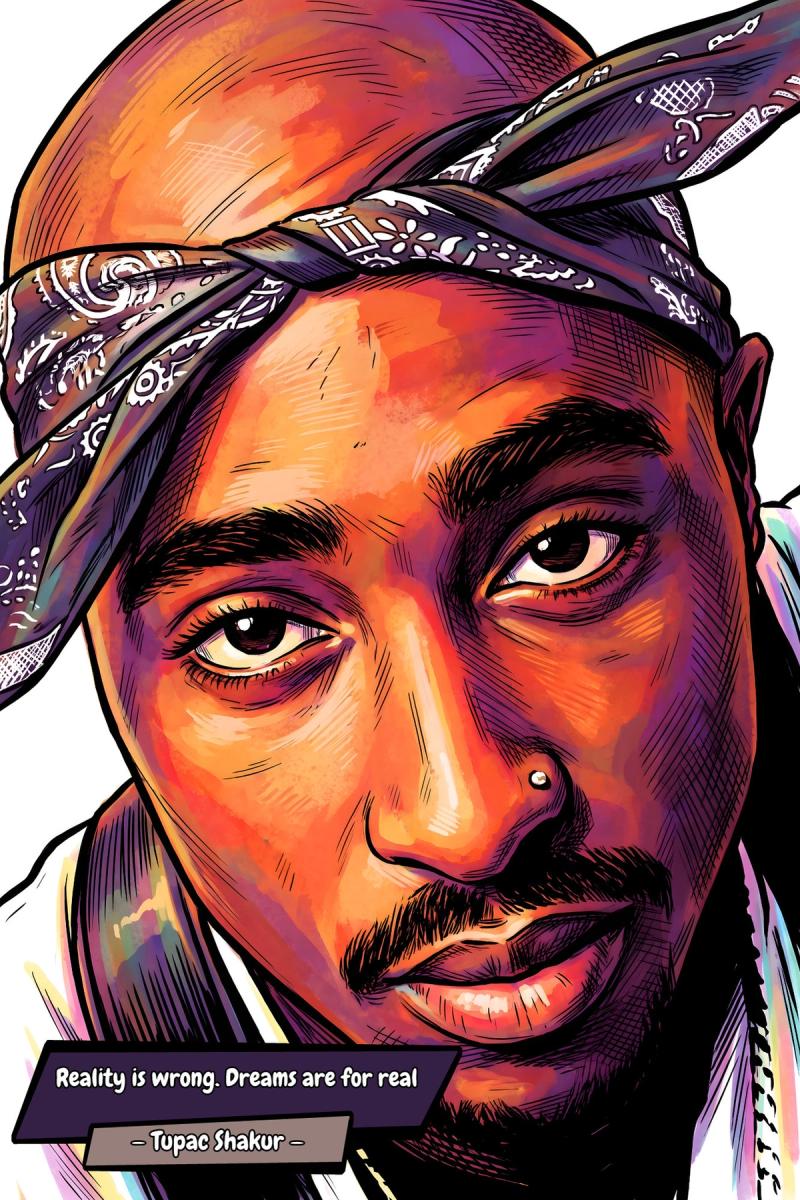 Tupac — Comic Strip Canvas