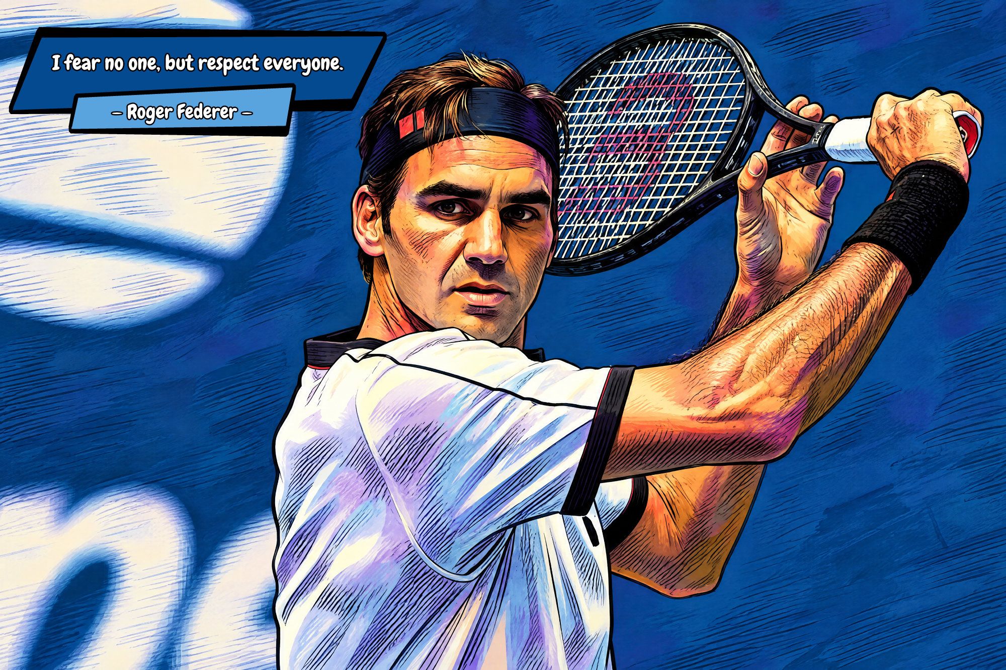 Roger Federer — Comic Strip Canvas