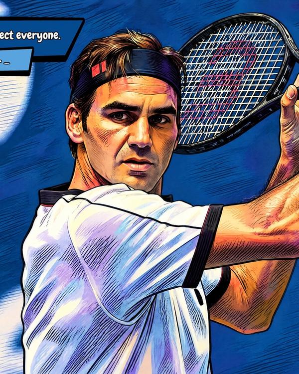 Roger Federer — Comic Strip Canvas