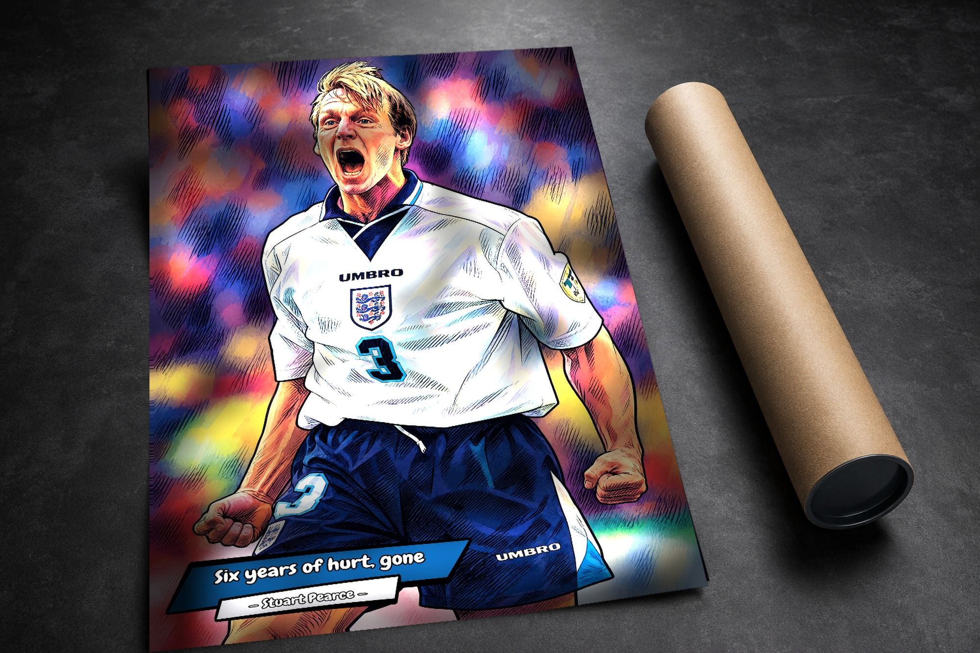 Stuart Pearce lifestyle mockup — Comic Strip Canvas