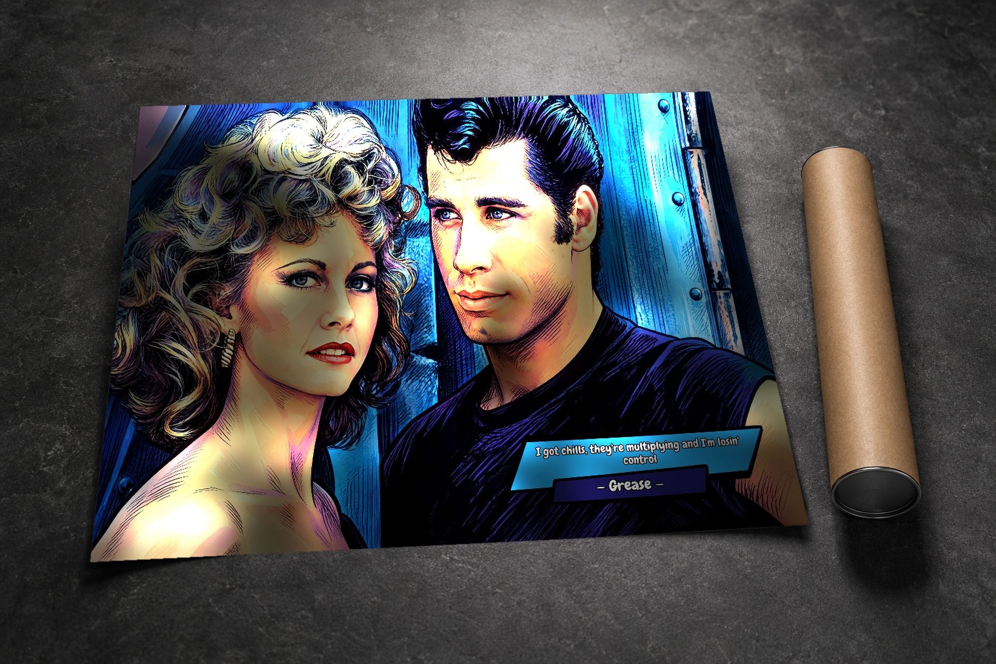 Grease lifestyle mockup — Comic Strip Canvas
