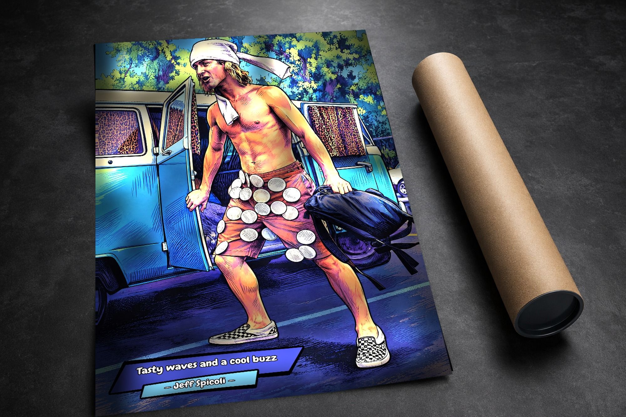 Jeff Spicoli lifestyle mockup — Comic Strip Canvas