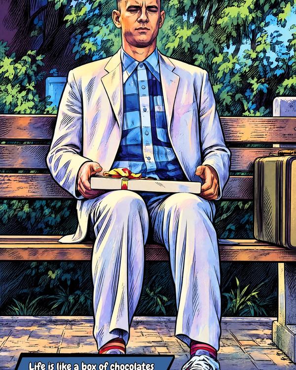 Forrest Gump — Comic Strip Canvas