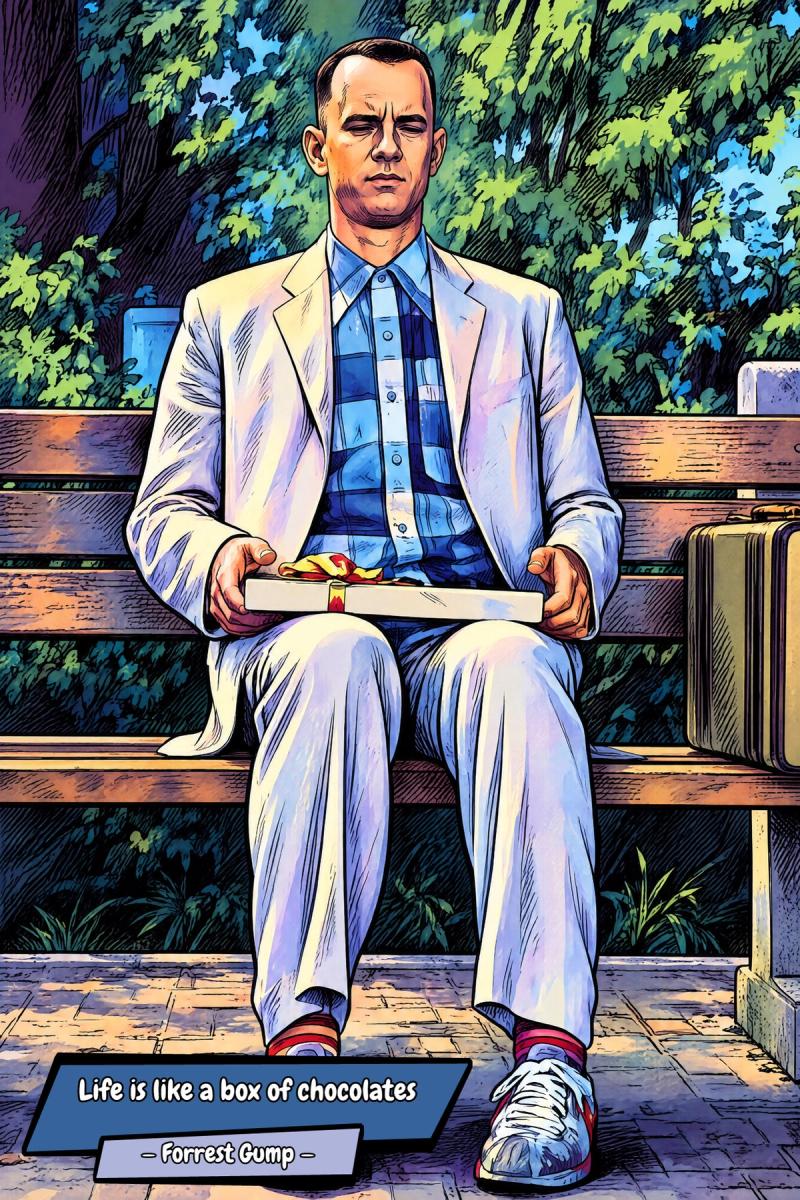 Forrest Gump — Comic Strip Canvas