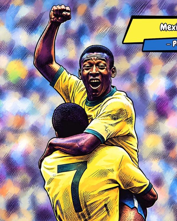 Pele — Comic Strip Canvas