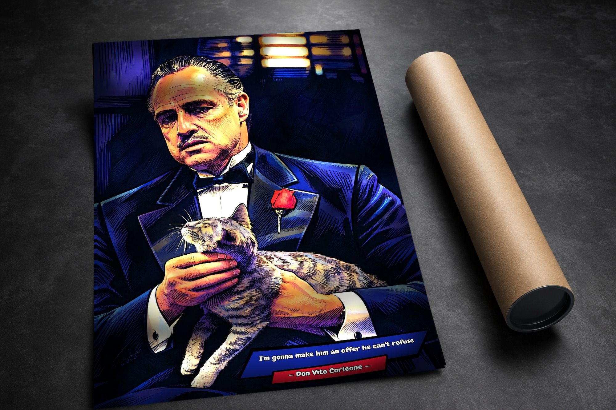 The Godfather lifestyle mockup — Comic Strip Canvas