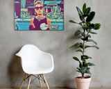 Breakfast At Tiffany's lifestyle mockup — Comic Strip Canvas