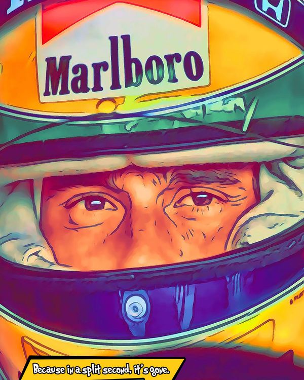 Ayrton Senna — Comic Strip Canvas