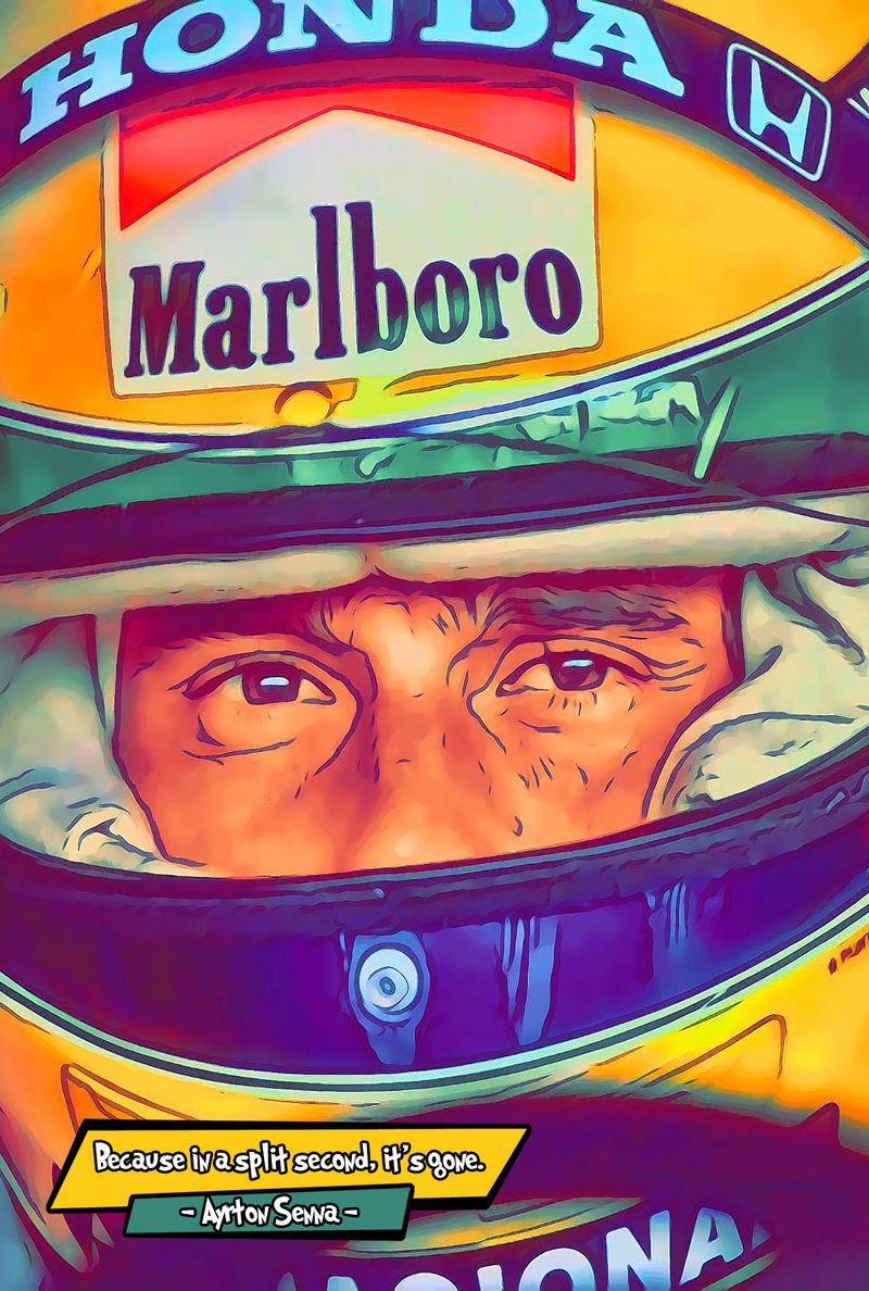 Ayrton Senna — Comic Strip Canvas