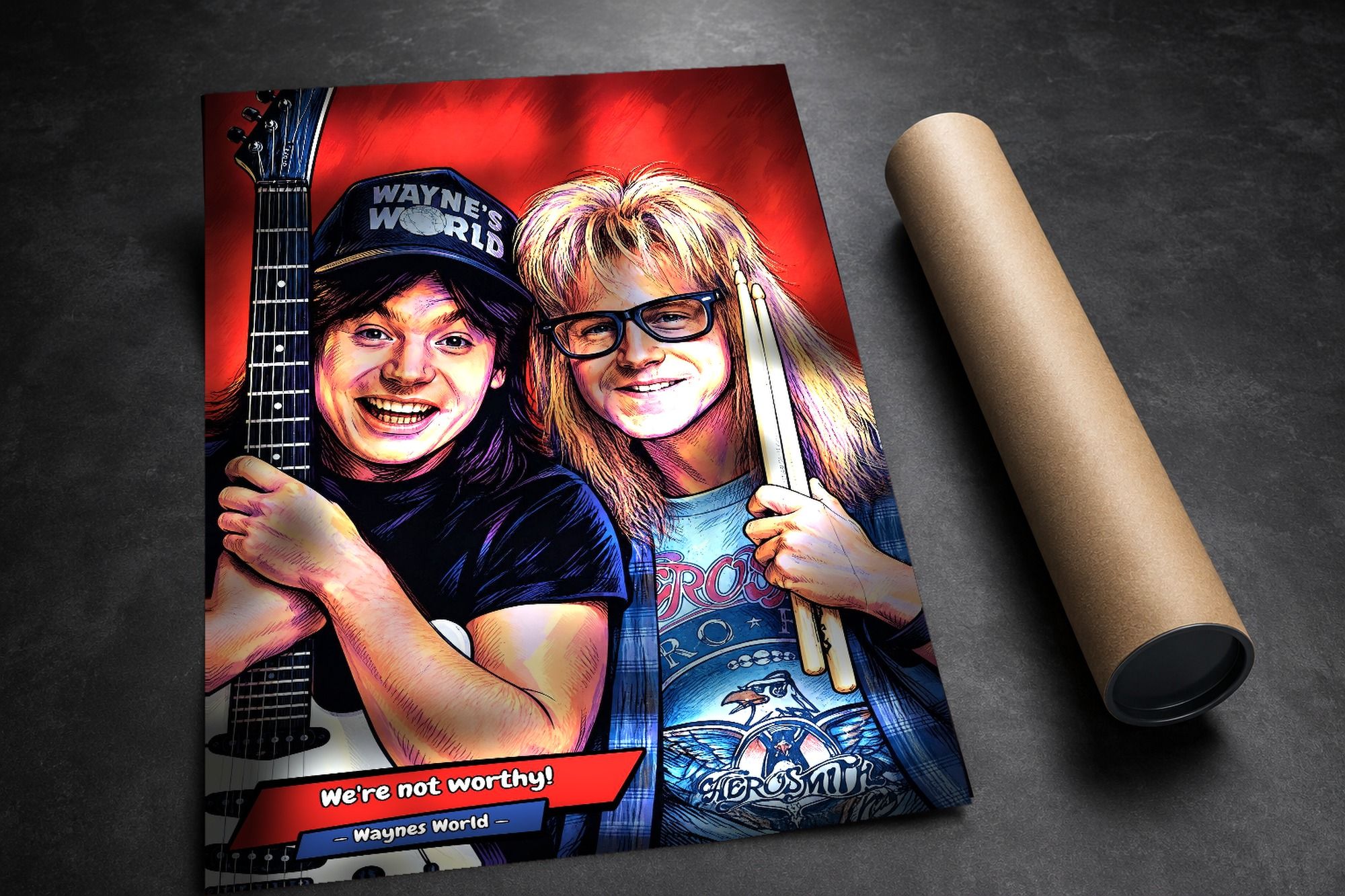Wayne's World lifestyle mockup — Comic Strip Canvas