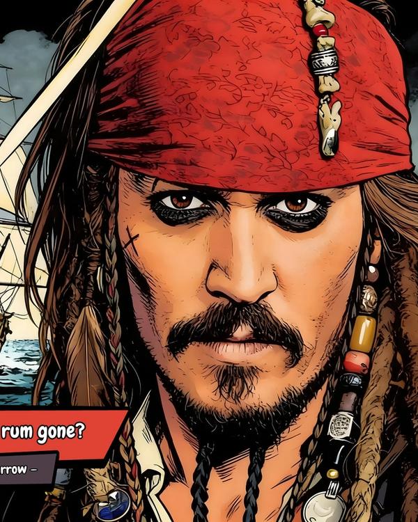 Jack Sparrow — Comic Strip Canvas
